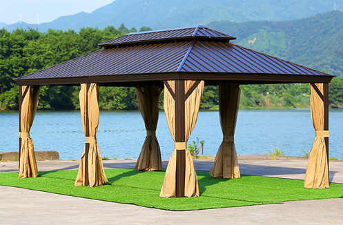 Mẫu nhà chòi đẹp là đủ để sân vườn có phòng khách ngoài trời